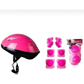 Resim Top Rock Store Pembe Bisiklet Scooter Kask Dizlik Dirseklik Koruyucu Set 