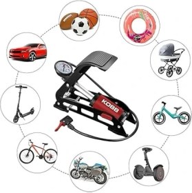 Resim KB0901 87PSI Analog Basınç Göstergeli Ayak Pompası, Kırmızı/siyah 