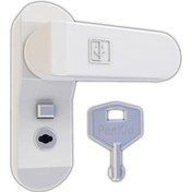 Resim Penkid Pvc Çocuk Emniyet Kilidi Düğmeli Anahtarlı Beyaz 