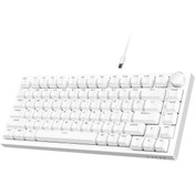Resim Coverzone Beyaz Işıklı Hot Swap Kablolu Mekanik Oyun Klavyesi Ajazz AK820 Mavi Switch 