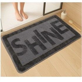 Resim Doğal Kaymaz Taban Banyo Paspas Uzun Ömürlü Yumuşak Dokulu Su Emici Yıkanabilir Shine 60x100 Antrasit 