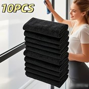 Resim 10 Adet Sihirli Cam Temizleme Bezleri - Kalın Mikrofiber Havlular, Pencereler, Aynalar, Arabalar ve Çok Amaçlı Mutfak & Banyo Silme Bezi ile Pratik Tasarım 