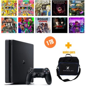 Resim Sony PlayStation 4 Slim 1TB + 10 Dijital Oyun + Tek Kol + ConsoleX Çanta (Yenilenmiş) 