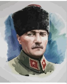 Resim wombhobby ATATÜRK 2 Sayılarla Boyama Seti 80X100 Cm Çerçevesiz RULO ( Kasnaksız ) 