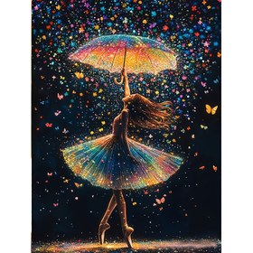Resim 1pc 5D Elmas Boyama Kiti, DIY Mozaik Tam Yuvarlak Rhinestone Sanat Zanaat, Anime Temalı Dans Kızı Tuval, Çerçevesiz 30x40cm/11.8x15.7inch, Ev Duvar Süsü Hediye 