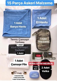 Resim Asker Malzeme Seti Acemi Ve Bedelli Asker Ihtiyaçları 15 Parça Mavi 