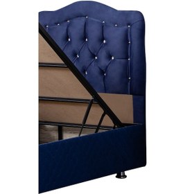 Resim Setaymobilya Baza, Şah Lacivert Tek Kişilik Baza + Başlık, Mdf - Setay 