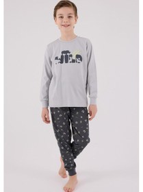 Resim Rolypoly Erkek Çocuk Gri Pijama Takımı Rp3683-c-v1 