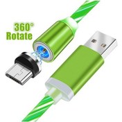 Resim Mars 1 Metre Led Akışlı Manyetik İphone Uyumlu 2.4A Şarj Kablosu 