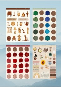 Resim 12'li Vintage Temalı 12 17 Cm Sticker Seti/scrapbook Bullet Journal Ajanda Planlayıcı İçin Diğer 