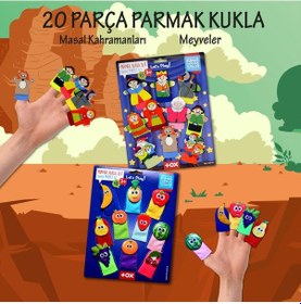 Resim 2 Set - 20 Parça Tox Masal Kahramanları ve Meyveler Parmak Kukla 