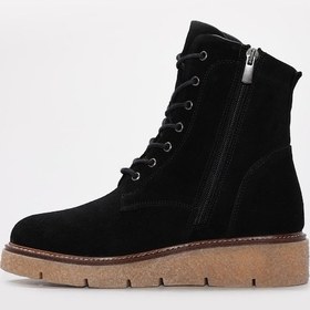 Resim Hakiki Deri Kadın Klasik Bot 657sza2503 Siyah Süet 