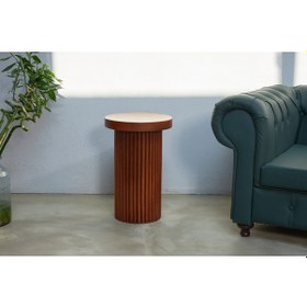 Resim Mahogni Maun Ağacı Rengi Yan Sehpa Maun Ağacı 