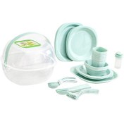 Resim Dolıty 54x Yemek Takımı Setleri Bardaklar Seyahat Kamp Çatal Yeşil Çok Renkli 