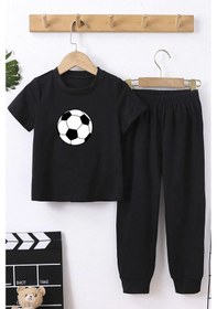 Resim Çocuk Ball Alt - Üst Eşofman Takımı Siyah 