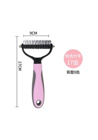 Resim Ximistore9 Büyük Boy Pembe Evcil Hayvan Tüy Açıcı Tarak - İki Yönlü Paslanmaz Çelik, Kuru Tüy Kaldırıcı, Kullanımı Kolay 