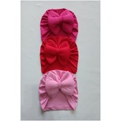 Resim Kurdelalı Bebek Bone Bandana Seti 