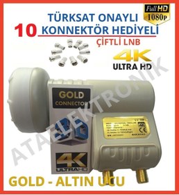 Resim ATAELEKTRONİK Bireysel Çanaklar Için 2'li 2 Çıkışlı Lnb 3d 4k Full Hd Lenebe Elenbi 10 Adet Jak 