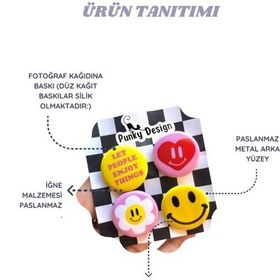 Resim Trend-11 Anime Kpop Temalı Rozet Seti 44 Mm Karışık Desenli İğneli Yaka Rozeti-15 Adet Çok Renkli 