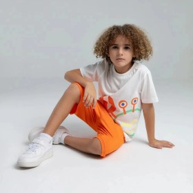 Resim Rolypoly 3576c Erkek Çocuk Bermuda Yazlık Pijama Takım Beyaz 