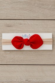 Resim Babygiz El Yapımı Yumuşak stil ince bağlamalı Doğal Pamuklu Penye Bebek Çocuk Kız Bandana Kırmızı Beyaz 2'li 