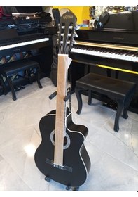 Resim Ravenni Rcg-120 4/4 Klasik Gitar Tam Boy Kesik Kasa Kılıf+penaseti+kapo Hediyeli Siyah 