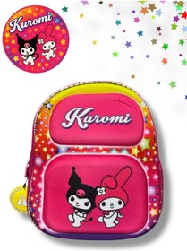 Resim GENCDEKOR Kuromi'li anasınıf çantası çift gözlü modelleri cady , kuromi , melodi Anasınıf çantası KAPARTMALI 