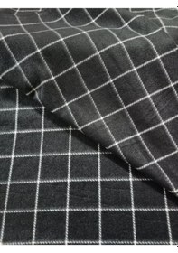 Resim Metrelik Polar Kumaş Ekose Polar Kumaş Kareli Siyah Beyaz Kaliteli Polar 