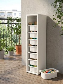 Resim Luda 8 Mini Beyaz Sepetli Çok Amaçlı Oyuncak Dolabı Beyaz 