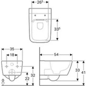 Resim Geberit 501.671.00.1 İcon Square Rimfree Asma Klozet Ve Kapağı 