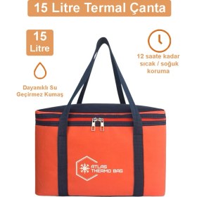Resim Wallery Bags 15 Litre Isı Yalıtımlı Termal Çanta Su Geçirmez Kumaş ile Piknik ve Kamp İçin Uygun 