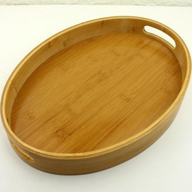 Resim Bambu Tepsi Oval Servis Sunum Tepsi 36 26cm 