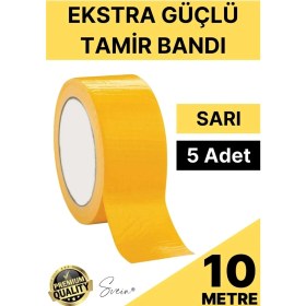 Resim Svein 5 Adet 10 mt Sarı Tamir Takviye Kapatıcı Güçlü Onarım Bandı Su Geçirmez Sızdırmaz Dayanım Çatlak 