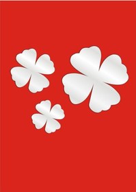 Resim M3 Decorium Küçük Yonca Dekoratif Ayna Gümüş 