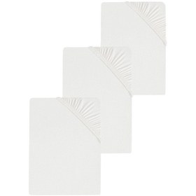 Resim 3 Adet Düz Pamuklu Tek Kişilik 80 X 200 + 30 Cm Lastikli Penye Çarşaf Beyaz 