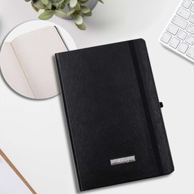 Resim Kişiye Özel Siyah Defter & Siyah Suni Deri Erkek El Çantası & Anahtarlık & Siyah Mat Roller Kalem Hediye Seti 