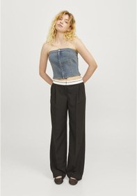 Resim Jack & Jones Kadin Straplez Denim Crop - Tinga 12271603 Medium Blue Denim 