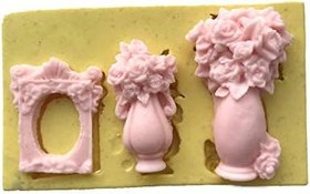 Resim Çerçeve Ve Vazoda Çiçekler Şeklinde Silikon Kalip 6,5x3,5x1 cm 