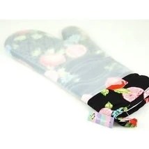 Resim 9 Siyah Çiçekli Silikon Fırın Eldiveni 