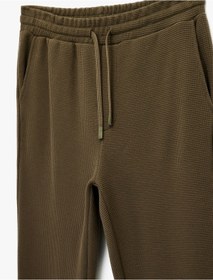 Resim Koton Cepli Beli Bağcıklı Düz Paça Eşofman Altı Haki 6wam40052mk Haki 