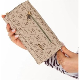 Resim Tuldar Kadın Deri Desenli Telefon Kağıt Para Bölmeli Kartlık Ve Cüzdan Tul552 Bej 