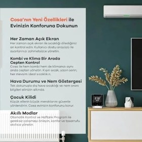 Resim Akıllı Oda Termostatı V5, Wi-Fi Kablosuz Kombi ve Klima Kontrolü, Beyaz 