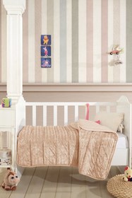 Resim Elart Velvet Bebek Yorgan (150x100 cm) Cappuccino - Cappuccino 