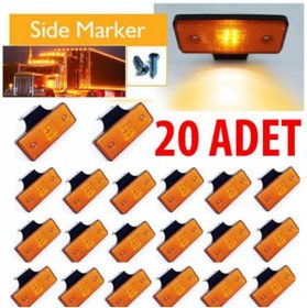 Resim Kamyon Tır Dorse Otobüs Led Marker Yan Lamba 20 Adet Sarı 24 Volt 