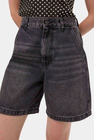 Resim Kadın Koyu Füme 2s6-1 Skater Midi Boy Bermuda Denim Şort - Koyu Füme / 34 