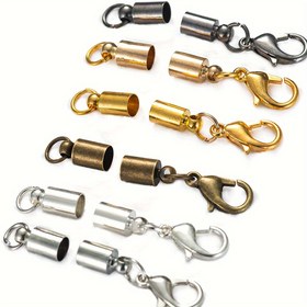 Resim 10Adet/lot 2-7mm Sıkıştırma Ucu Kapak Bağlantı Elemanları Deri Kordon Bileklik Istakoz Tokaları Takı Yapımı Diy Bulguları 