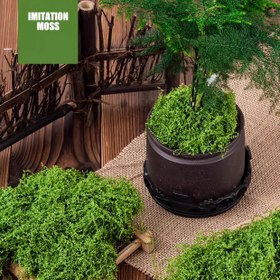 Resim 100 gram gerçekçi yapay yosun, ev dekorasyonu ve ev dekorasyonu için DIY iç bahçeleri için dayanıklı plastik, lüks yeşil yapay yosun, el sanatları projeleri ve dış mekan kullanımı için mükemmel, el sanatları yosunu | Doğal estetik | Bakımı gerektirmez 