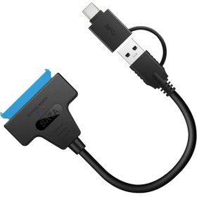 Resim Bastore Harici Hard Disk Kablosu 2in1 USB 3.0 Type-C To 2.5 Inç Sata HDD SSD Çevirici Dönüştürücü 