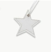 Resim Yıldız Şekilli Deri Anahtarlık Özel Logo Metin Lazer Kazınmış 1 Adet 