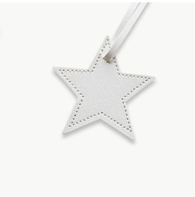 Resim Yıldız Şekilli Deri Anahtarlık Özel Logo Metin Lazer Kazınmış 1 Adet 